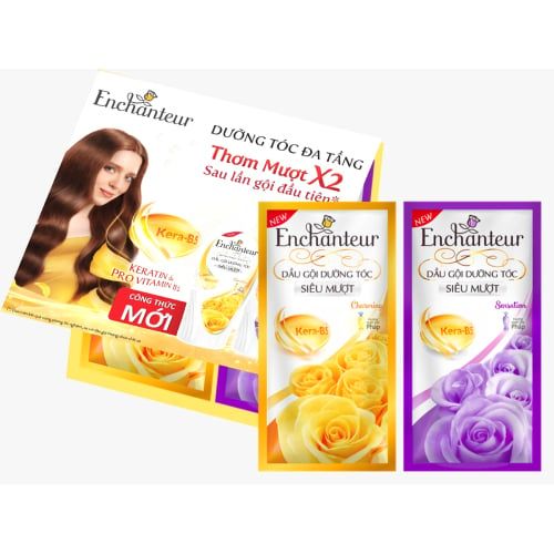 dầu gội dưỡng tóc siêu mượt Enchanteur 14 gói (6g/gói) (Sensasion & Charming)
