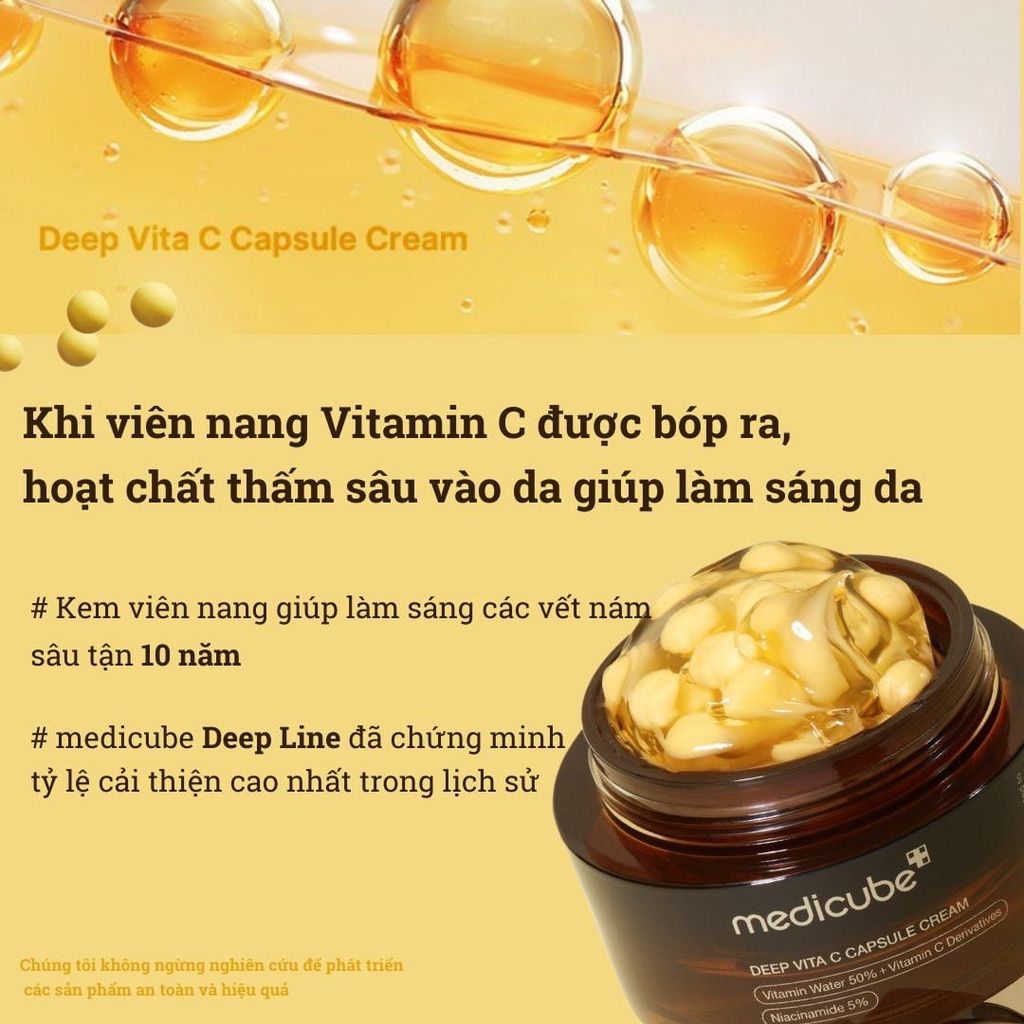 Kem Dưỡng Sáng Da, Mờ Thâm Medicube Deep Vita C Capsule Cream 55g