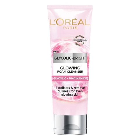 Sữa Rửa Mặt L'oreal Hỗ Trợ Làm Sáng Da Glycolic-Bright Glowing Daily Cleanser Foam 100ml