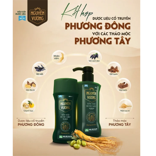 Dầu Gội Dược Liệu Nguyên Vương Hương Lịch Lãm 260G (XANH LÁ)