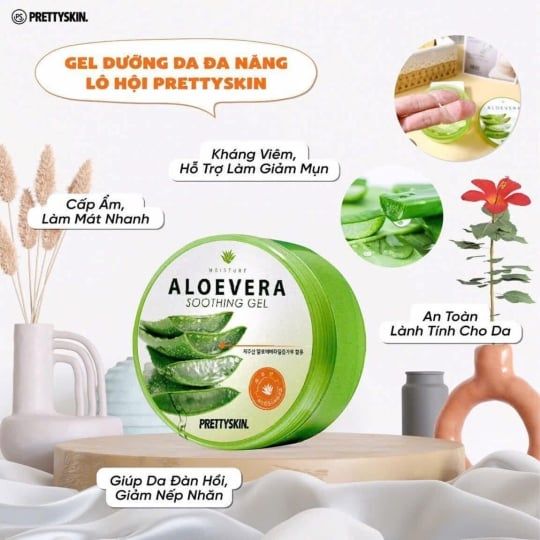 PRETTY SKIN Gel da nang ALOE VERA 300ml ( NHA ĐAM)