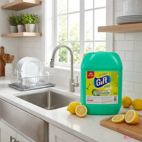 Nước Rửa Chén Gift Hương Chanh 9.5kg – Làm Sạch Nhanh, Dịu Nhẹ Cho Da Tay
