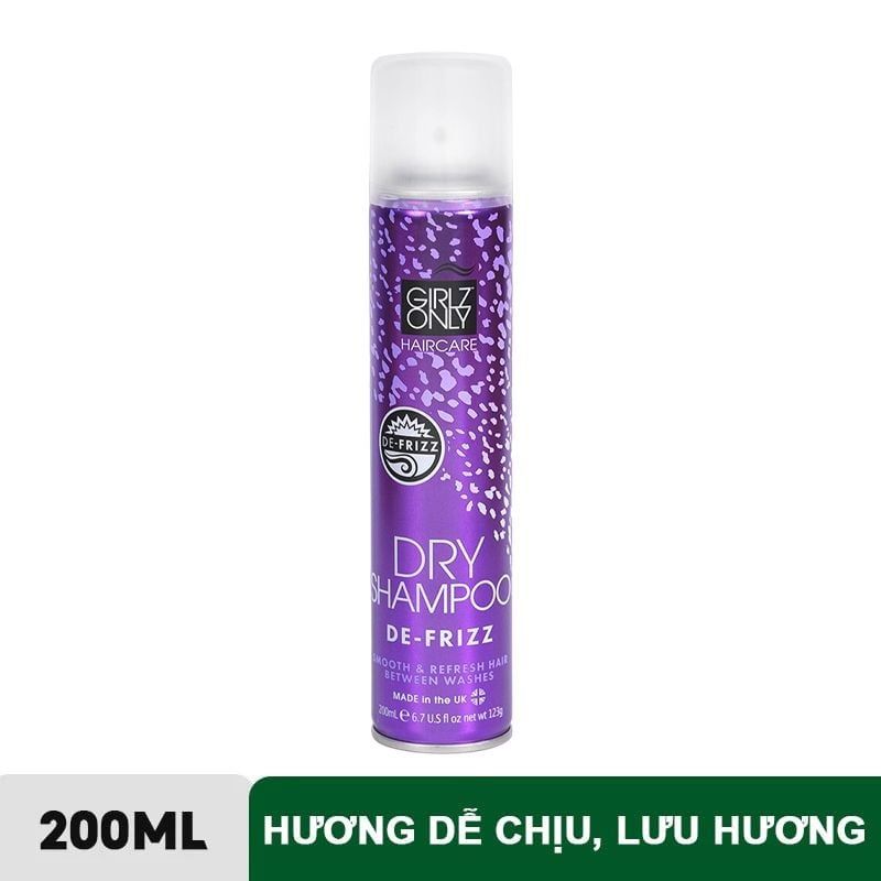 GIRLZ ONLY Dau goi kho danh cho toc bet roi, toc xoan Dry Shampoo De-Frizz 200ml