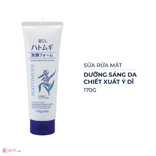 Sữa Rửa Mặt Dưỡng Ẩm, Trắng Da Hatomugi Moisturizing & Facial Foam (170g)