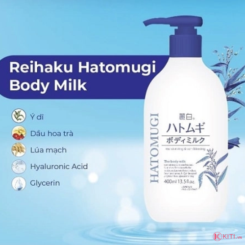 Reihaku Hatomugi - Sữa Dưỡng Thể Làm Sáng Da Ban Đêm 400ml
