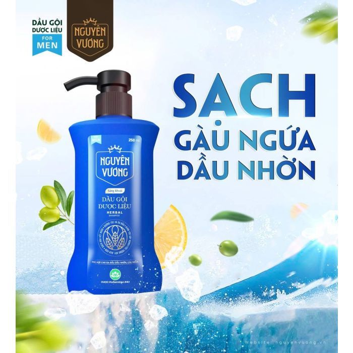 Dầu Gội Dược Liệu Nguyên Vương Giảm Tóc Gãy Rụng 250ml (xanh dương)