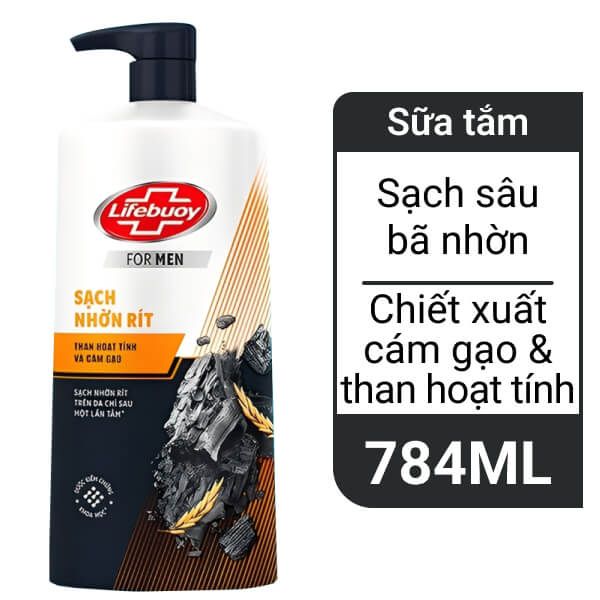 Lifebuoy Sữa Tắm Detox Than Hoạt Tính & Cám Gạo 800g