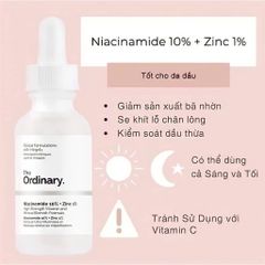 Tinh Chất The Ordinary Niacinamide 10% + Zinc 1% Serum 30ml