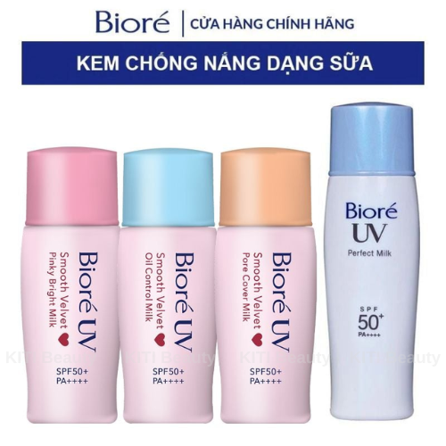 Kem Chống Nắng Dạng Sữa Bioré UV SPF50+ PA++++ | Kiềm Dầu, Nâng Tông, Chống Nước