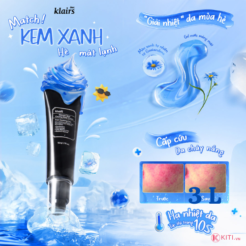 Kem Dưỡng Ẩm, Hỗ Trợ Tái Tạo Da Klairs Midnight Blue Clearing Water Cream 50g [date 11/2027]