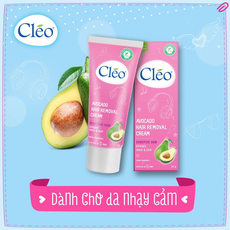 Kem Tẩy Lông Dành Cleo Hair Removal Cream 50g (Mẫu Mới) (Tặng Tẩy Tế Bào Chết 50g)