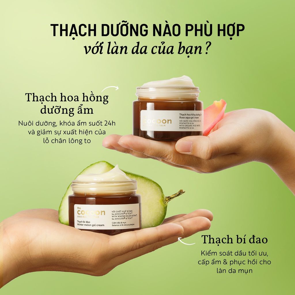 Thạch Bí Đao Dưỡng Ẩm Cocoon Giảm Dầu và Mụn Winter Melon Gel Cream 30ml