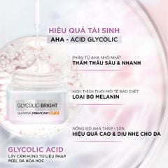 Kem Dưỡng Mờ Thâm Nám Ban Ngày L'Oreal Glycolic-Bright Glowing Cream Day SPF 17 [mini 15ml]