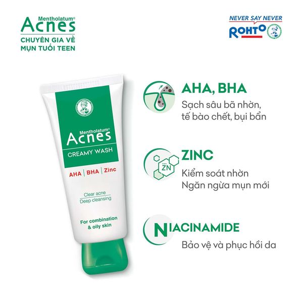 Kem Rửa Mặt Acnes Giúp Ngừa Mụn 100g