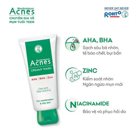 Kem Rửa Mặt Acnes Giúp Ngừa Mụn 100g