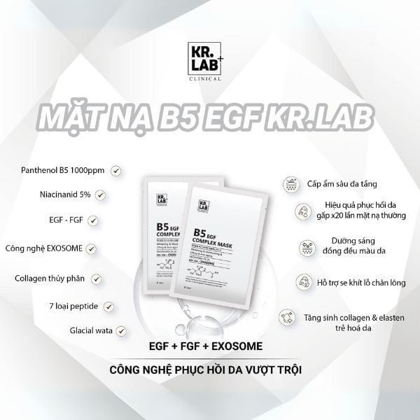 Mặt Nạ KR.LAB B5 Niacinamide EGF Complex Mask Cấp Ẩm, Phục Hồi Da