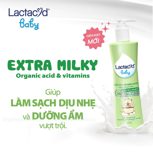 Sữa Tắm Gội Lactacyd Baby Extra Milky 60ml