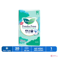 Băng Vệ Sinh Laurier Fresh & Free Siêu Mỏng Có Cánh 20 Miếng
