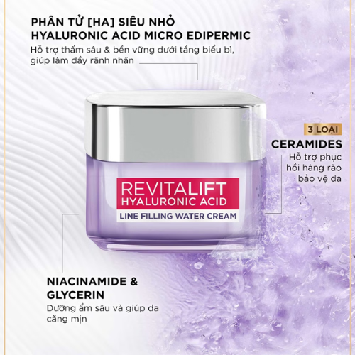 [Mini] Kem dưỡng siêu cấp ẩm căng mịn da L'oreal Revitalift Hyaluronic Acid Plumping Cream Day 15ml