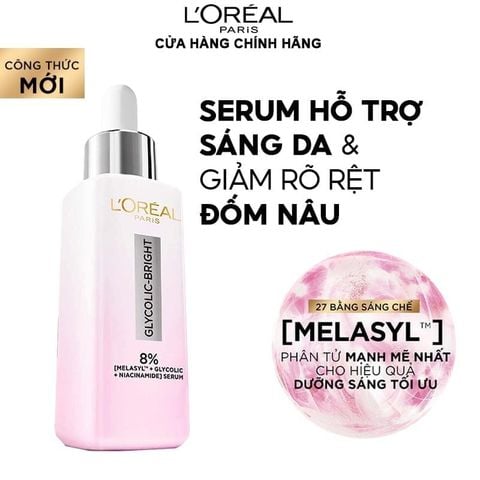 Serum L'oreal Tinh Chất Mờ Thâm Nám Glycolic-Bright Instant Glowing Serum 30ml