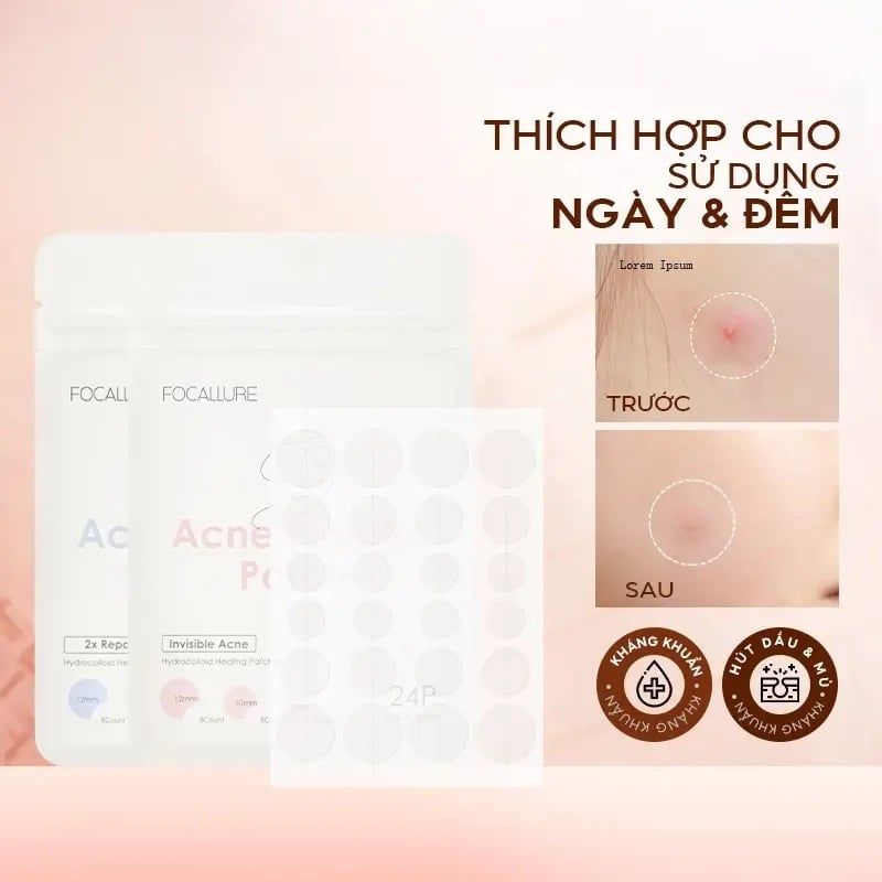 Miếng Dán Mụn FOCALLURE | Che Phủ, Hút Mụn Hiệu Quả
