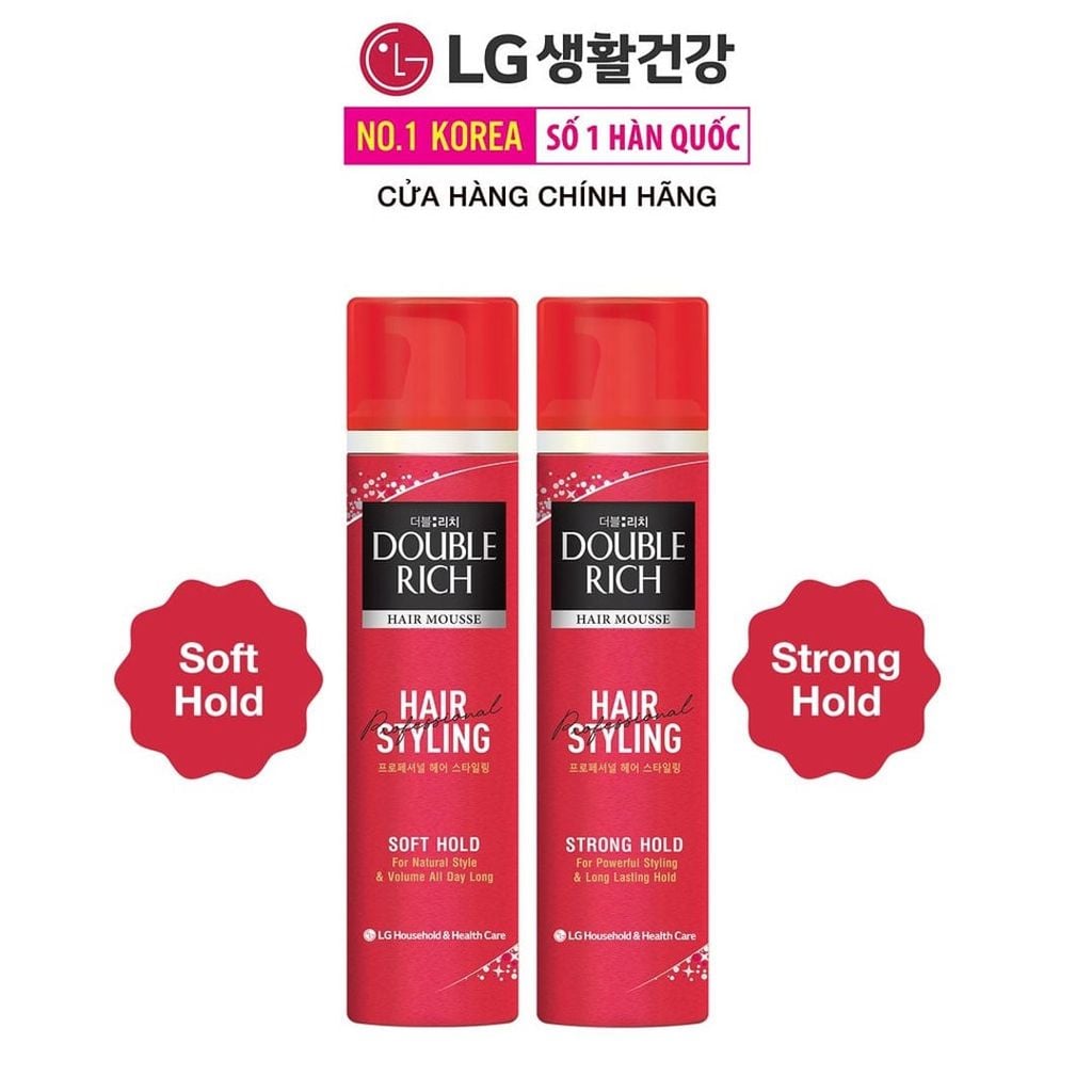 Mousse Tạo Kiểu Tóc Double Rich Giữ Nếp Tự Nhiên 150ml