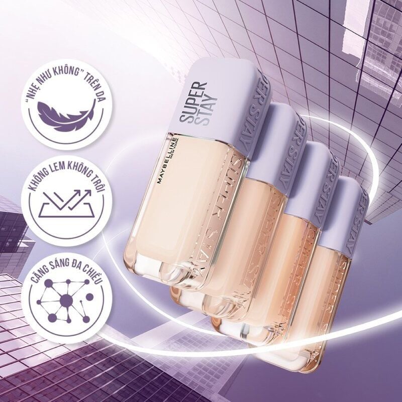 Kem Nền Maybelline Bắt Sáng, Che Phủ Cao, Siêu Nhẹ Mặt Super Stay Up To 30H Lumi Matte Foundation 35ml