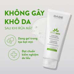 Sữa Rửa Mặt Cho Da Dầu Mụn Babe Stop Akn Purifying Cleansing Gel 200ml