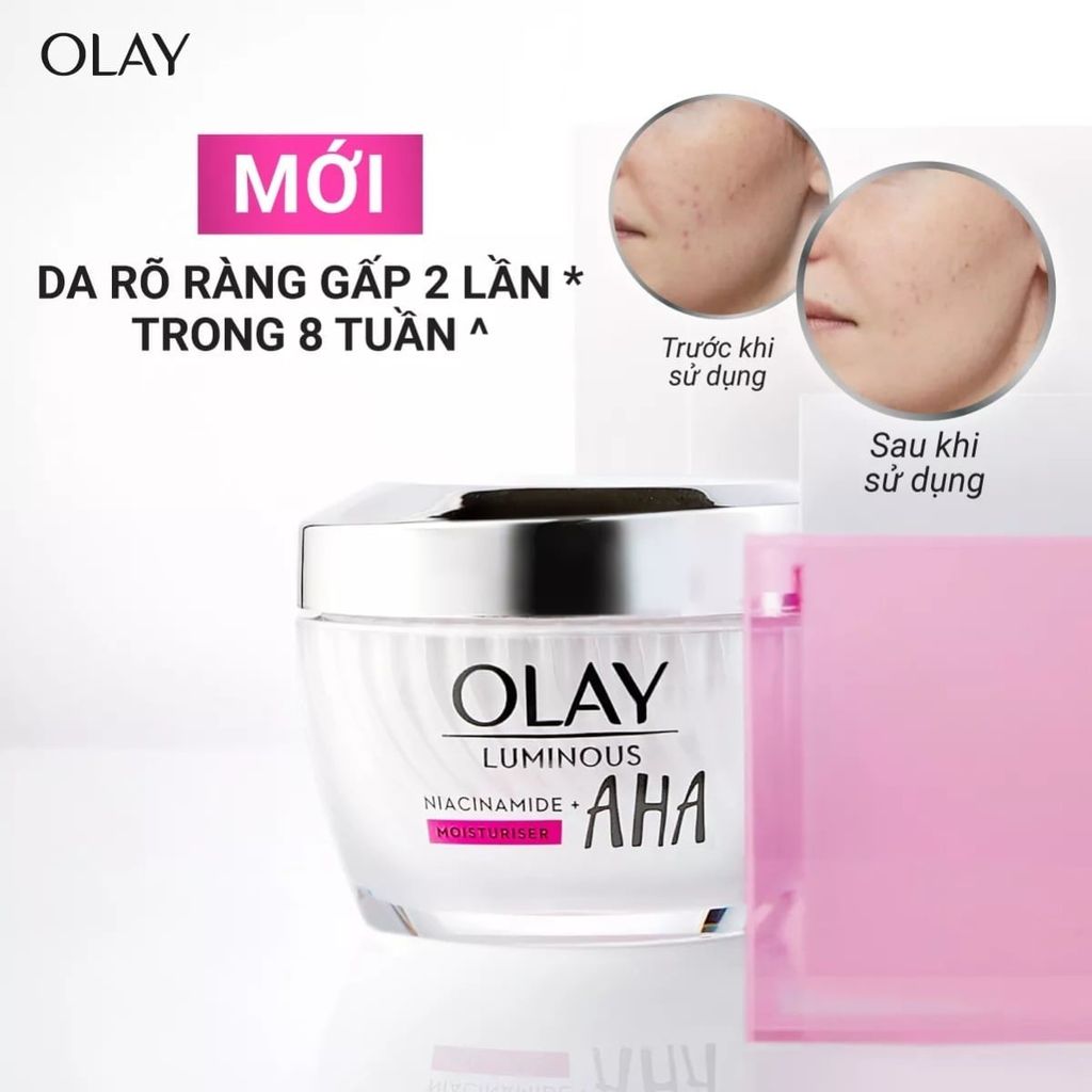 Kem Dưỡng Tái Tạo Và Ngừa Lão Hóa Olay Niacinamide Aha Luminous Niacinamide And AHA Moisturizer 50G