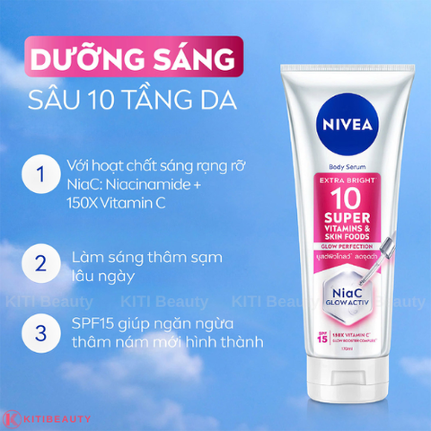 Sữa Dưỡng Thể Nivea Dưỡng Sáng Da Vitamin C & A 170ml