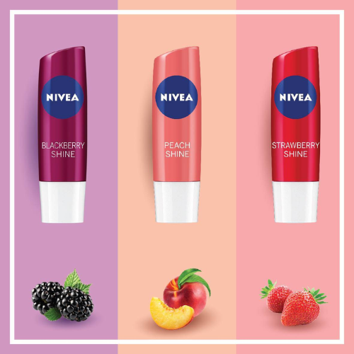 Son Dưỡng Nivea Strawberry Shine Lip Balm Màu Đỏ Dâu Tây 4,8Gr