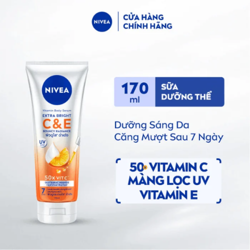 Sữa Dưỡng Thể Nivea Extra White C&E Vitamin Lotion Giúp Dưỡng Sáng & Tăng Đàn Hồi Da 170Ml