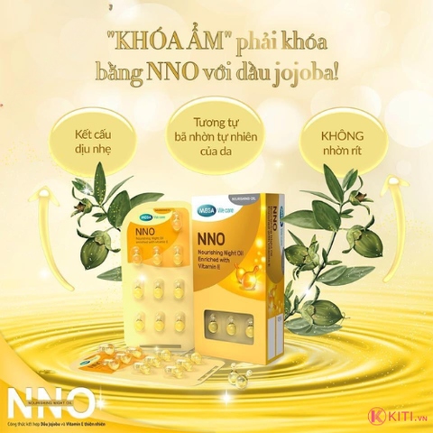 Dầu Dưỡng Da Ban Đêm NNO Jojoba Vitamin E Khóa Ẩm, Ngừa Nhăn (10 Viên)