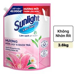 Nước lau sàn Sunlight tinh dầu thảo mộc hương hoa lily & bạch trà túi 3.6kg