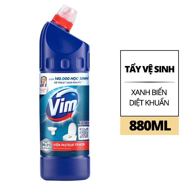 Tẩy bồn cầu Vim xanh biển 880ml
