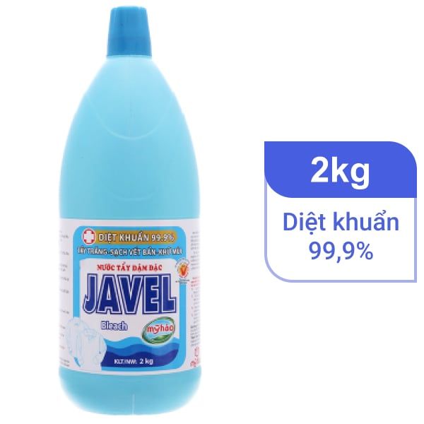Nước tẩy quần áo trắng Mỹ Hảo Javel 2kg loại bỏ vết bẩn cứng đầu