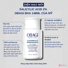Dung dịch giảm nhờn mụn BHA Obagi Clenziderm MD Pore Therapy 148ml