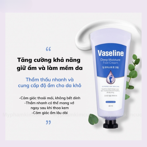 Kem Dưỡng Chân Vaseline Deep Moisture Foot Cream 60ml