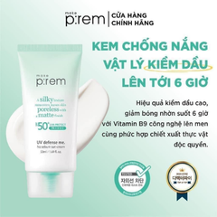 Kem Chống Nắng Vật Lý Make P:rem UV Defense Me No Sebum Sun Cream SPF 50+ PA++++ 50ml