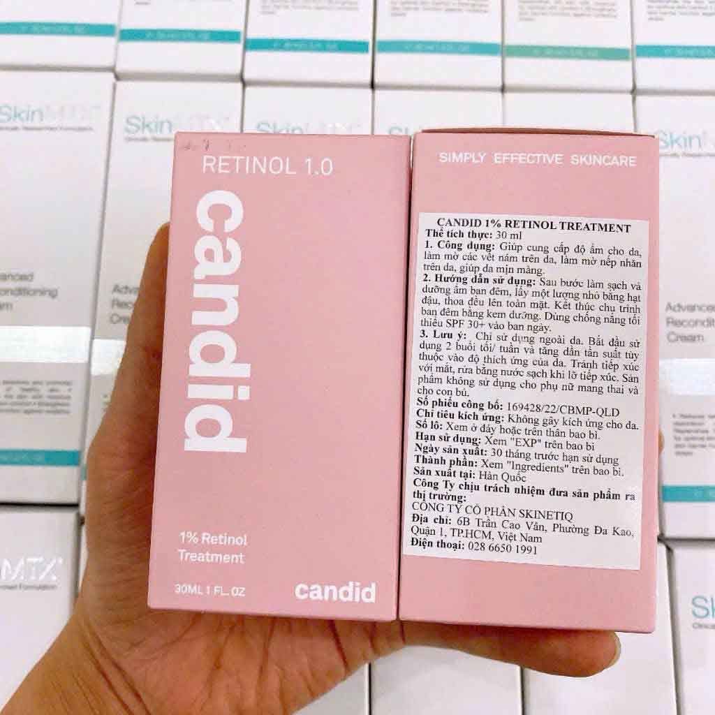 CANDID Retinol Treatment - Tinh Chất Retinol 0.5% 1% Hỗ Trợ Cải Thiện Nền Da 30ml