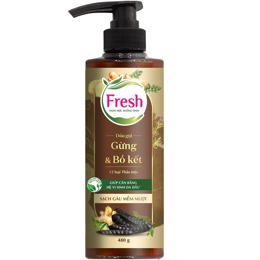 Dầu Gội Fresh Thảo Mộc Dưỡng Sinh  Gừng Bưởi và Gừng Bồ kết 480g