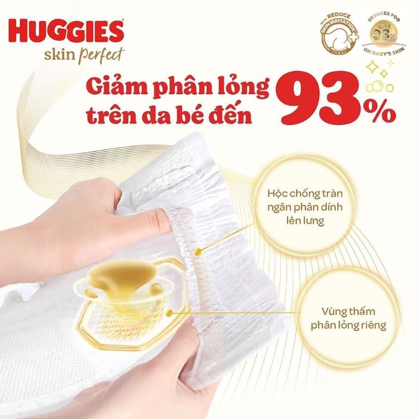 Tã bỉm quần Huggies Skin Perfect 2 vùng thấm M L XL XXL