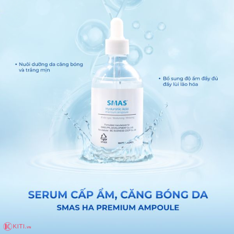 Serum Cấp Ẩm, Căng Bóng Sáng Da SMAS HA Premium Ampoule 100ml
