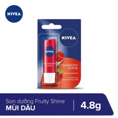 Son Dưỡng Nivea Strawberry Shine Lip Balm Màu Đỏ Dâu Tây 4,8Gr