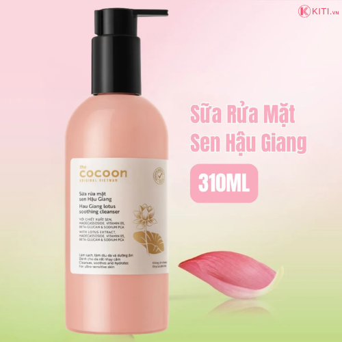 Sữa Rửa Mặt Sen Hậu Giang Cocoon Lotus Soothing Cleanser 310ml