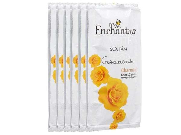 Sữa tắm trắng và dưỡng ẩm Enchanteur White Charming 6g x 10 gói