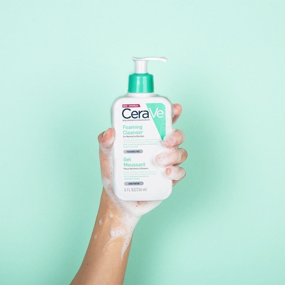 Sữa Rửa Mặt CeraVe Foaming Facial Cleanser Cho Da Dầu/Thường [xanh ngọc]