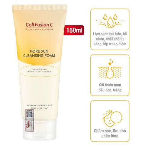 Sữa Rửa Mặt Dưỡng Sáng Cell Fusion C Pore Sun 150ML