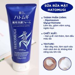 sữa rửa mặt hatomugi trị mụn dưỡng ẩm 130gr (xanh)