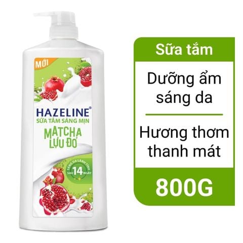 Sữa tắm Hazeline sáng da matcha lựu đỏ 800g